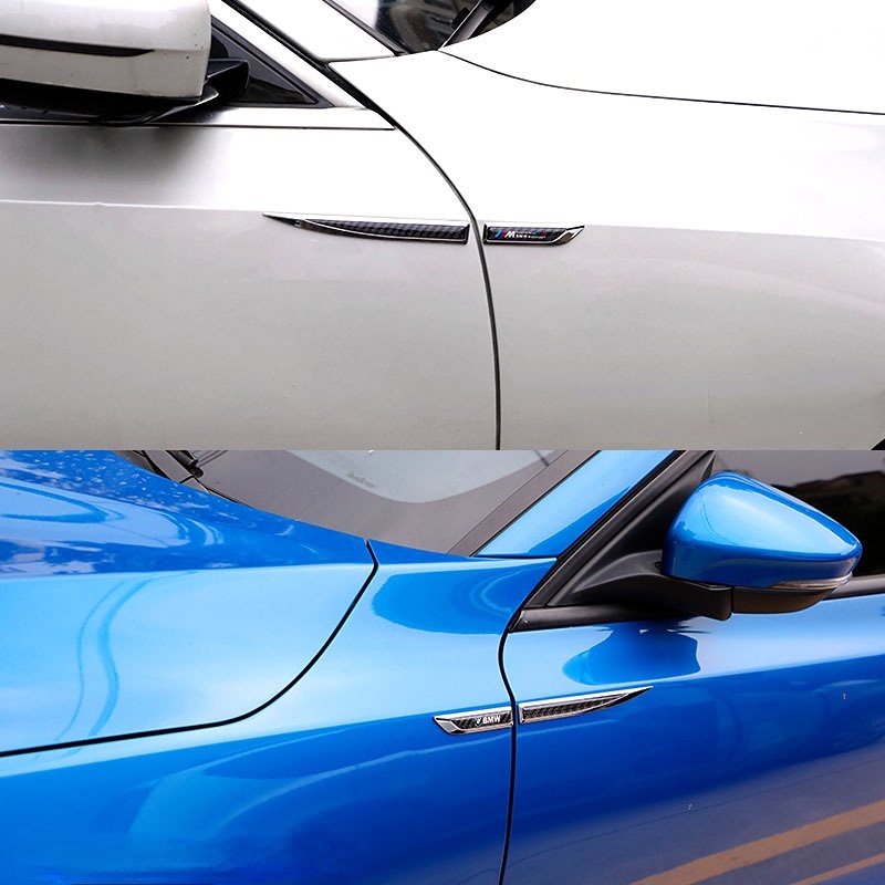 FENDER Bộ 4 Miếng Dán Sợi Carbon Trang Trí Lỗ Thông Khí Thân Xe Hơi BMW M X1 X3 X5 F10 F01 F11 F20 F30 E34 E36 E87 E39