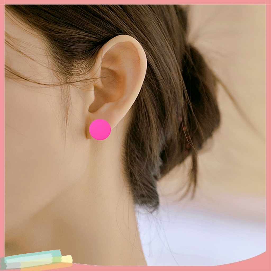 1 Đôi Bông Tai Hình Tròn Lớn Đơn Giản Cho Nữ