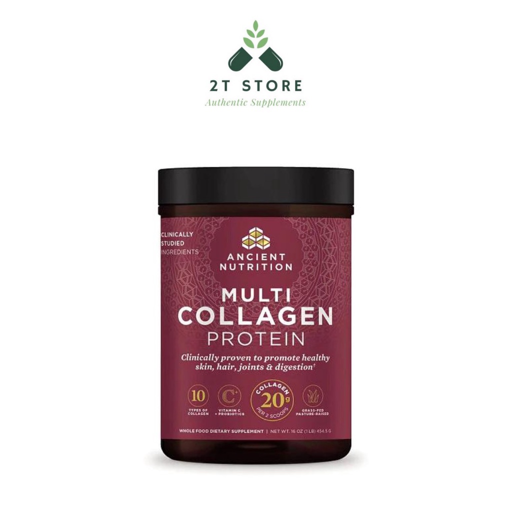 Collagen dạng bột Ancient Nutrition Multi Collagen Protein 459g hàng nhập Mỹ - 2T Store