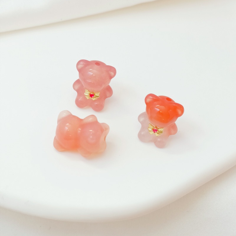 Hạt Đá Mã Não Tự Nhiên Hình Gấu / Thỏ / Đậu Phộng / Kẹo DIY