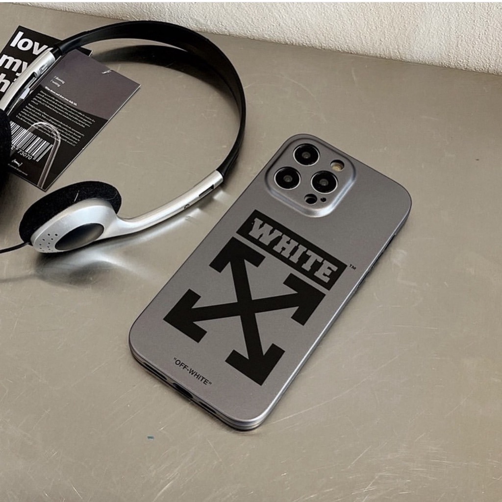 Ốp Off-white phủ bạc iphone 11/11promax/12promax/13/13/14pro/14promax