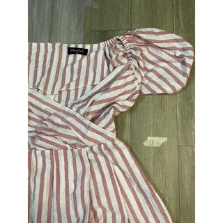 2hand đầm sọc đỏ eo 69cm mã 187