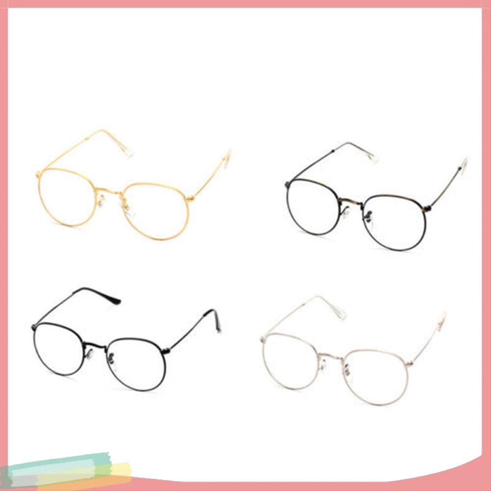 Mắt kính gọng kim loại tròn phong cách Vintage thời trang cho nữ