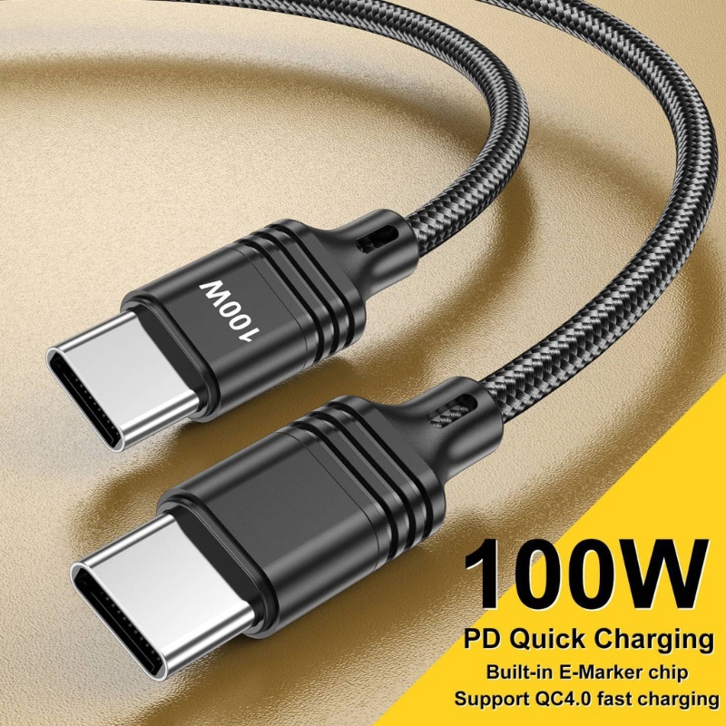 Cáp Sạc Nhanh USB C PD 100W Với Dây Bện Nylon Chuyển Đổi USB C Sang Type C QC4 0