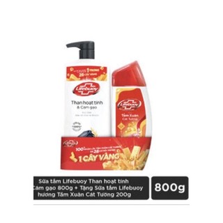 lifebuoy tắm than và bạc hà 850g tặng kèm sữa tắm nhỏ