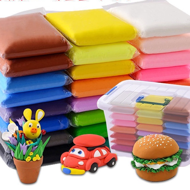 Đất Sét, Đất Nặn Tự Khô Siêu Nhẹ 12-36 Màu An Toàn.Nguyên liệu làm slime bơ slam mây