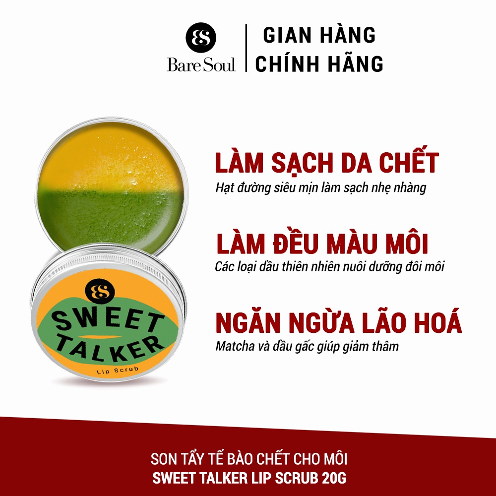 Bộ đôi giảm thâm môi, dưỡng ẩm căng mọng, làm hồng tự nhiên Baresoul Lip Balm & Mask 10g + Sweet Talker 20g