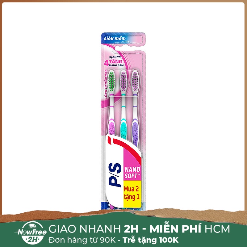 Bộ Bàn chải P/S Lông Tơ Siêu Mềm , bàn chải đánh răng P/S siêu mền, bàn chải đánh răng siêu tiết kiệm