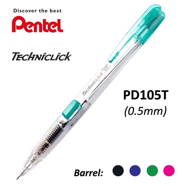 Bút chì kim Pentel TECHNICLICK, viết chì bấm giữa thân ngòi 0.5mm/ 0.7mm các màu vỏ