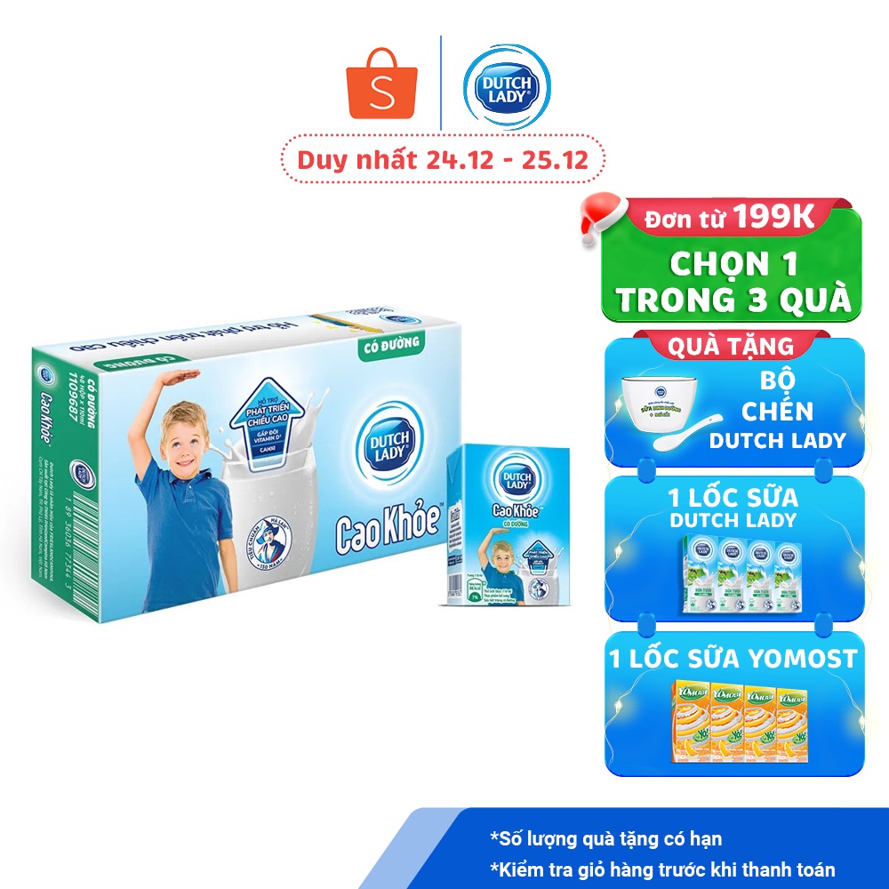 Thùng 48 Hộp Sữa Uống Dutch Lady Cô Gái Hà Lan Có Đường Cao Khỏe (48X110ml)