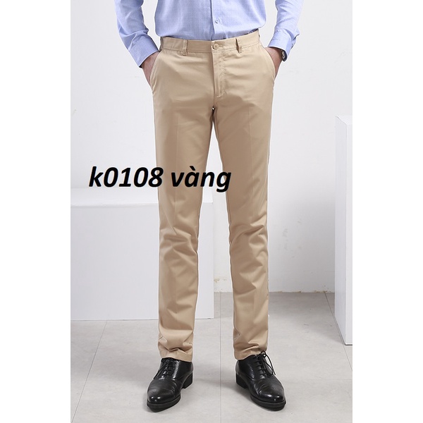 Quần dài Khaki Aristino AKK00108 chất liệu 100% CVC màu vang cát