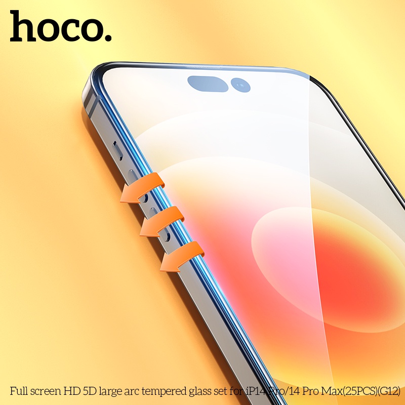 Kính cường lực IP full màn Hoco G12 cao cấp ipX/11/12/13/14/15series tặng kèm bộ giấy lau