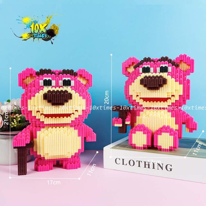 combo 2 gấu thỏ, gấu dâu, cáo (tặng búa + 1 con nhỏ)