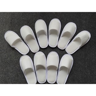 Dép khách sạn, dép vải, dép bông (vải cotton CVC tổ ong) - Đế eva màu dày 6 - 7 ly