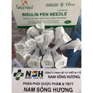 ❤ Đầu bút kim tiêm insulin chích tiểu đường 31G dùng cho bút chích insulin tiểu đường Greetmed
