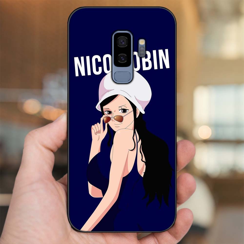 Ốp lưng Samsung S9 Plus viền đen in hình Nico Robin One Piece Đảo Hải Tặc