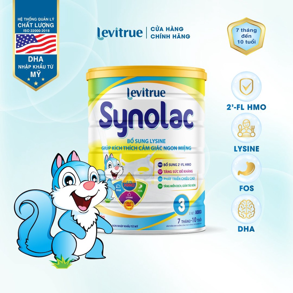 Sữa non công thức Synolac Levitrue số 3 - hộp 800 gam