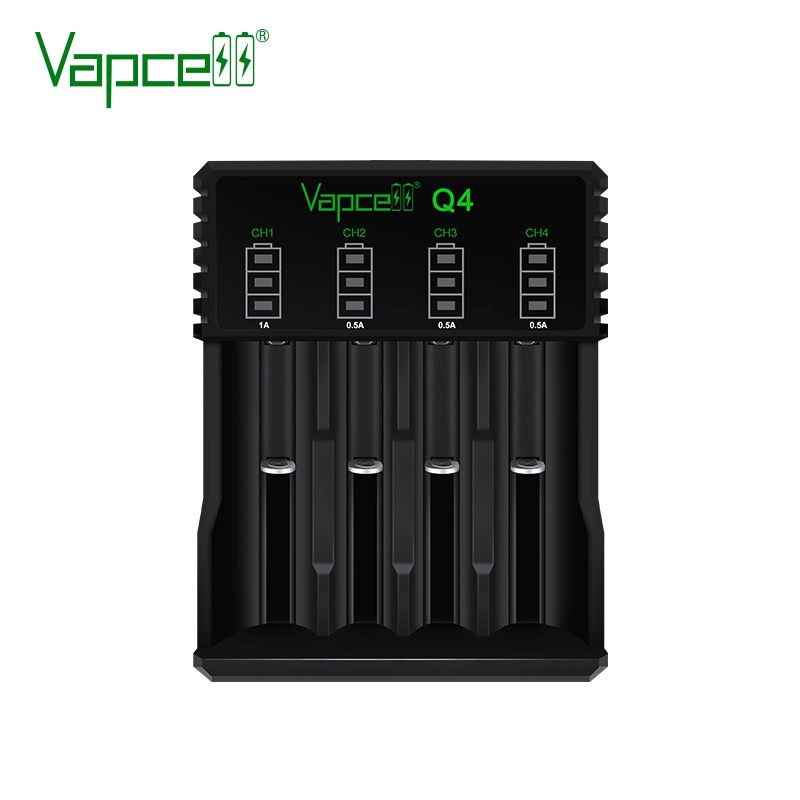 Bộ sạc pin thông minh mini WURKKOS Vapcell Q4 tiện dụng cho Pin 21700 18650 26650 18350 14500 16340