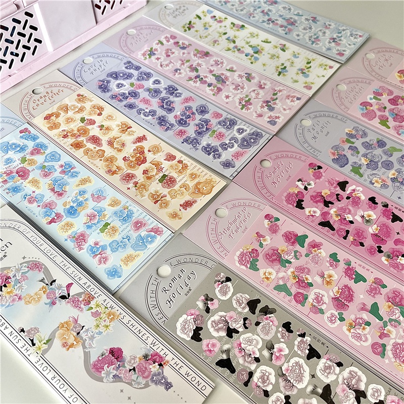 Zanmo miếng dán sticker vườn địa đàn các loài hoa