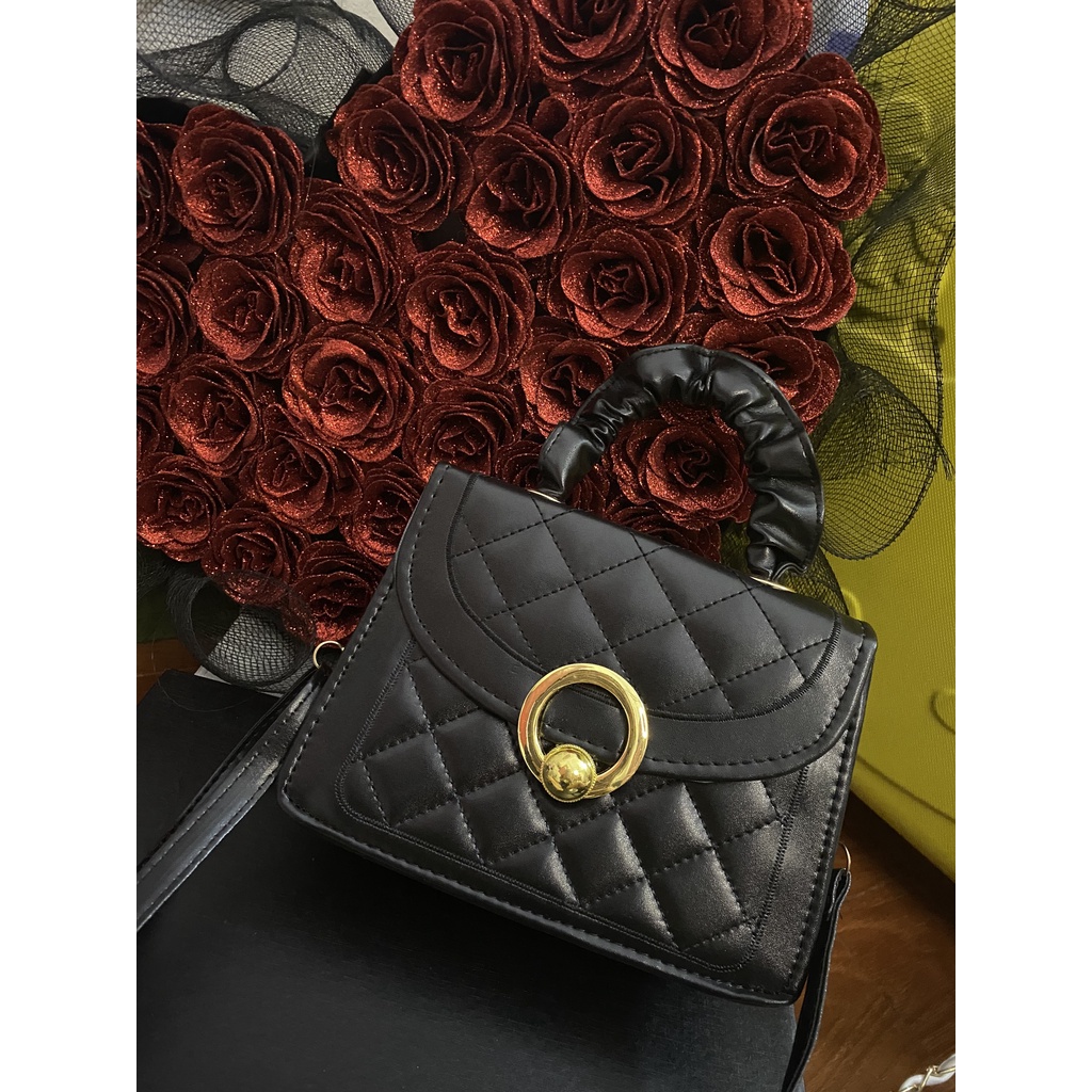 Túi đeo vai,đeo chéo nữ quai nhúm  thời trang siêu HOT quai nhúm khoá vàng tròn HOT đeo đi học,đi chơi,đi làm