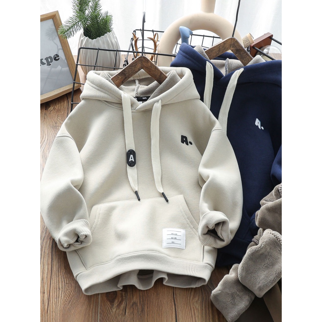 Áo khoác nỉ có mũ cho bé thu đông chất nỉ bông dày dặn siêu yêu size đại 6-65kg - Hoodie AAA