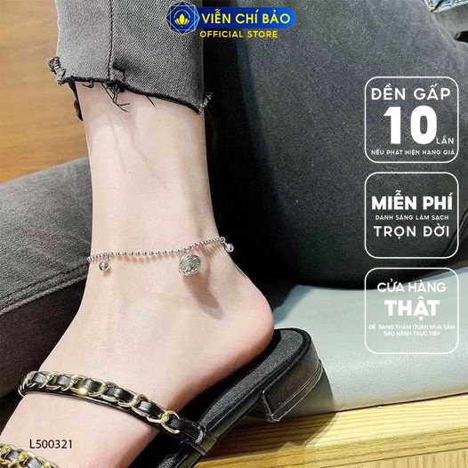 Lắc chân bi mix charm chuông to chất liệu bạc Thái 925 thời trang phụ kiện trang sức nữ Viễn Chí Bảo L500321
