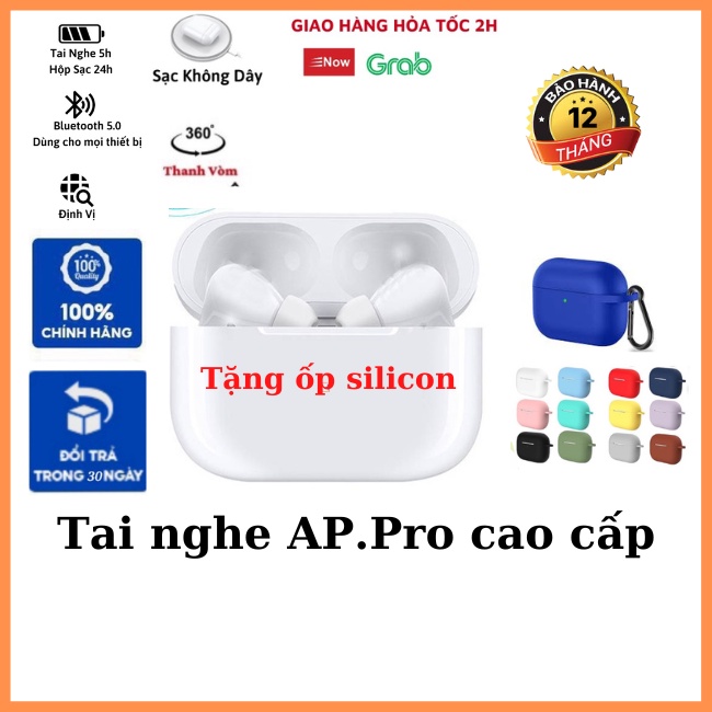 Tai nghe bluetooth không dây cao cấp A. Pro thế hệ mới, chống ồn xuyên âm, cảm biến nhạy, định vị, đổi tên, Pin siêu bền