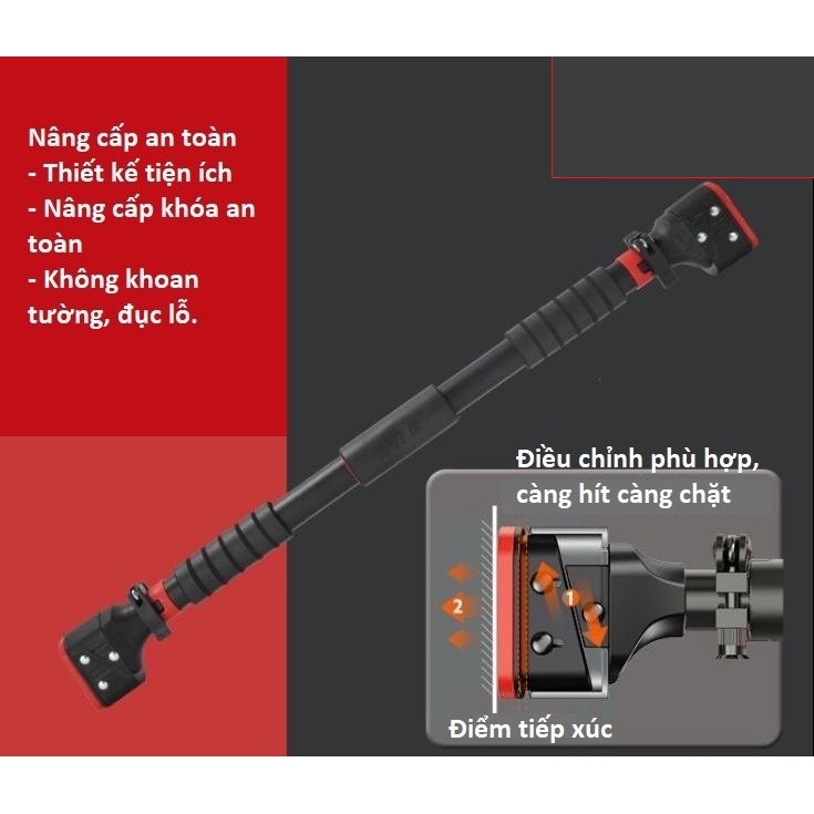 Xà đơn treo tường FEIERDUN-XDTT21-(72cm -105cm và 93cm-140cm nặng 2kg, 2.5kg)