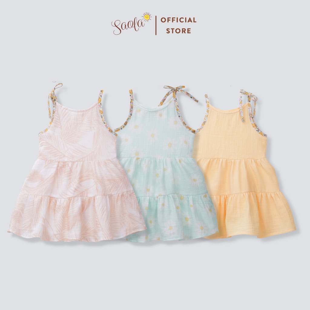 Váy Cho Bé Gái SAOLA KIDS Maxi Đi Biển Mùa Hè Cho Bé Gái từ 1,2,3,4,5,6 Tuổi - DRM033, DRM035