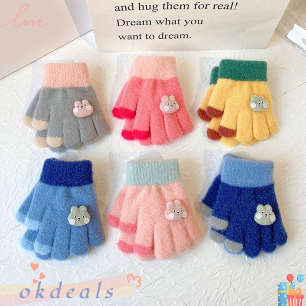 Găng Tay Dệt Kim Dày Ấm Áp Dễ Thương Cho Bé 0-3 Tuổi