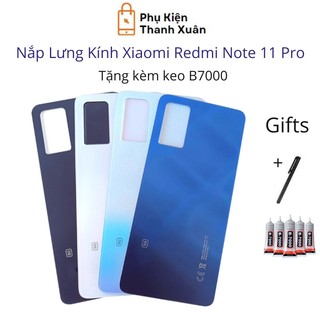Nắp lưng Xiaomi Redmi Note 11 Pro 5G  - Chất liệu kính - Tặng kèm keo
