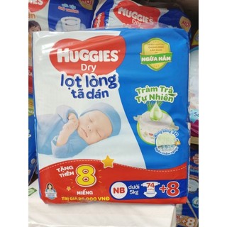 Tã dán sơ sinh huggies nb74, nb70, nb58+2, s56 mới