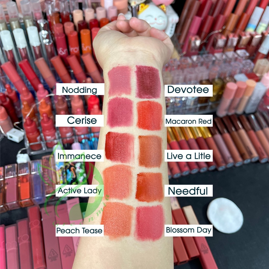 Son 3CE Kem Lì Cloud Lip Tint Nodding Bền Màu Lâu Trôi DATE MỚI CHÍNH HÃNG CHECK HIDDEN TAG