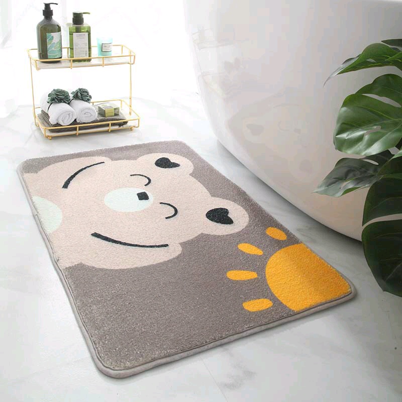 Thảm chân vải len dệt hình G01 xinh xắn, dễ thương, siêu thấm hút, đế cao su chống trơn trượt, giá rẻ