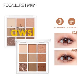 Bảng phấn mắt Focallure Nine Colors Chống Nước Lâu Trôi 9g