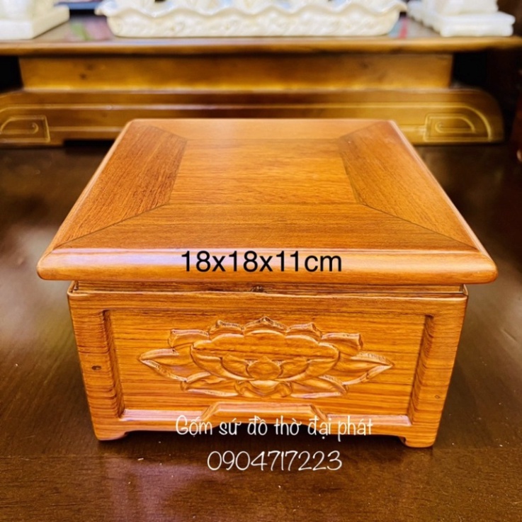 Chân đế gỗ hương khắc sen siêu VIP, Đôn kê tượng cao cấp đủ kích thước