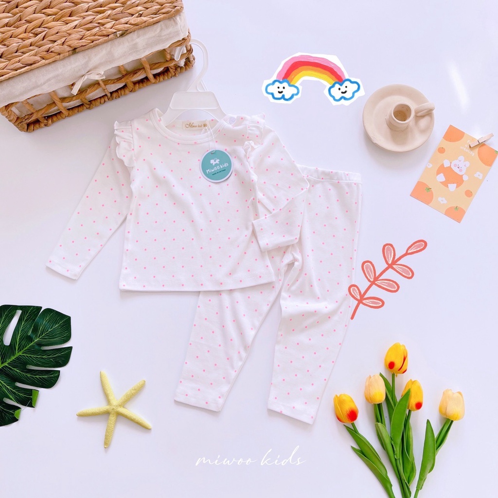 ( Bảng 1) Bộ dài tay Miwoo kids cho bé gái.