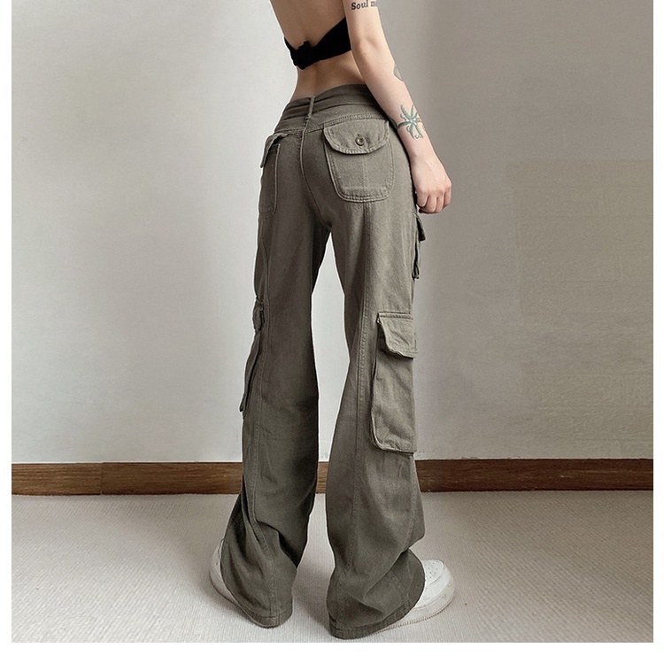 Quần Dài Ống Rộng Mỏng Ba Chiều Có Túi Thời Trang Cá Tính Cho Nữ