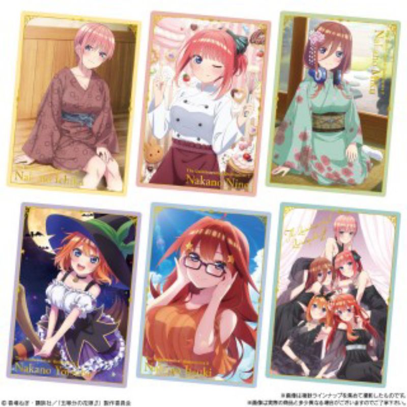 Thẻ sưu tầm nhân phẩm bánh xốp Gotoubun no Hanayome Nhà có 5 nàng dâu