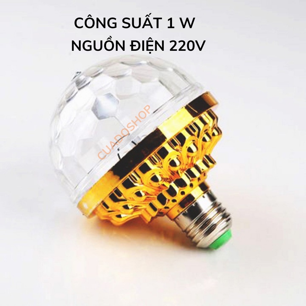 Đèn led xoay 7 màu vũ trường nháy chớp theo nhạc bay phòng sân khấu hiệu ứng 360 độ kèm đui cắm E27