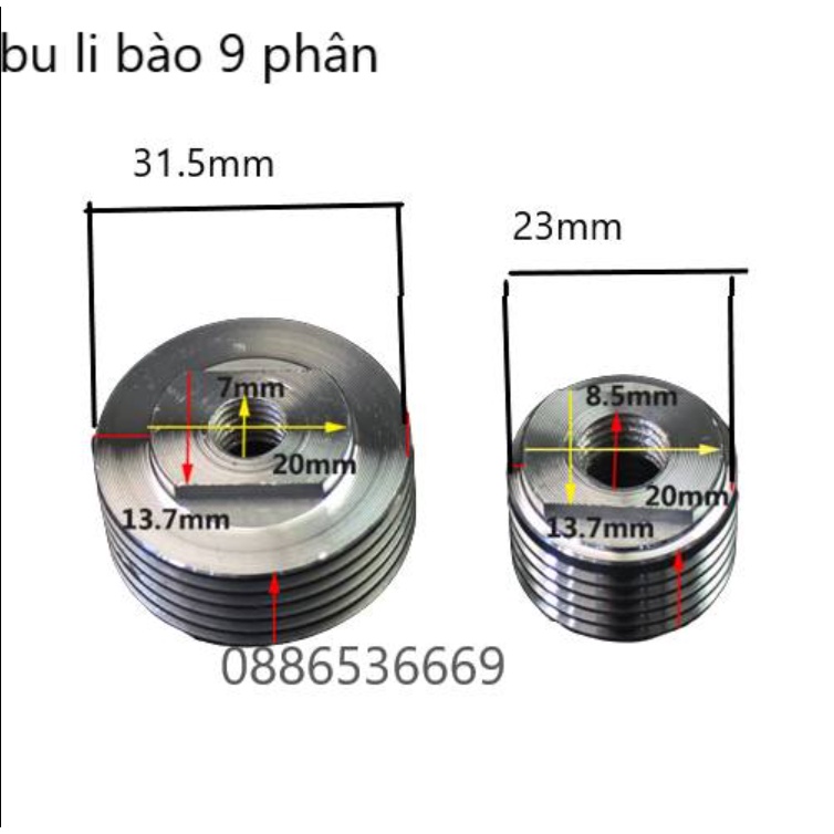 Buli máy bào gỗ 7 phân, 8 phân, 9 phân
