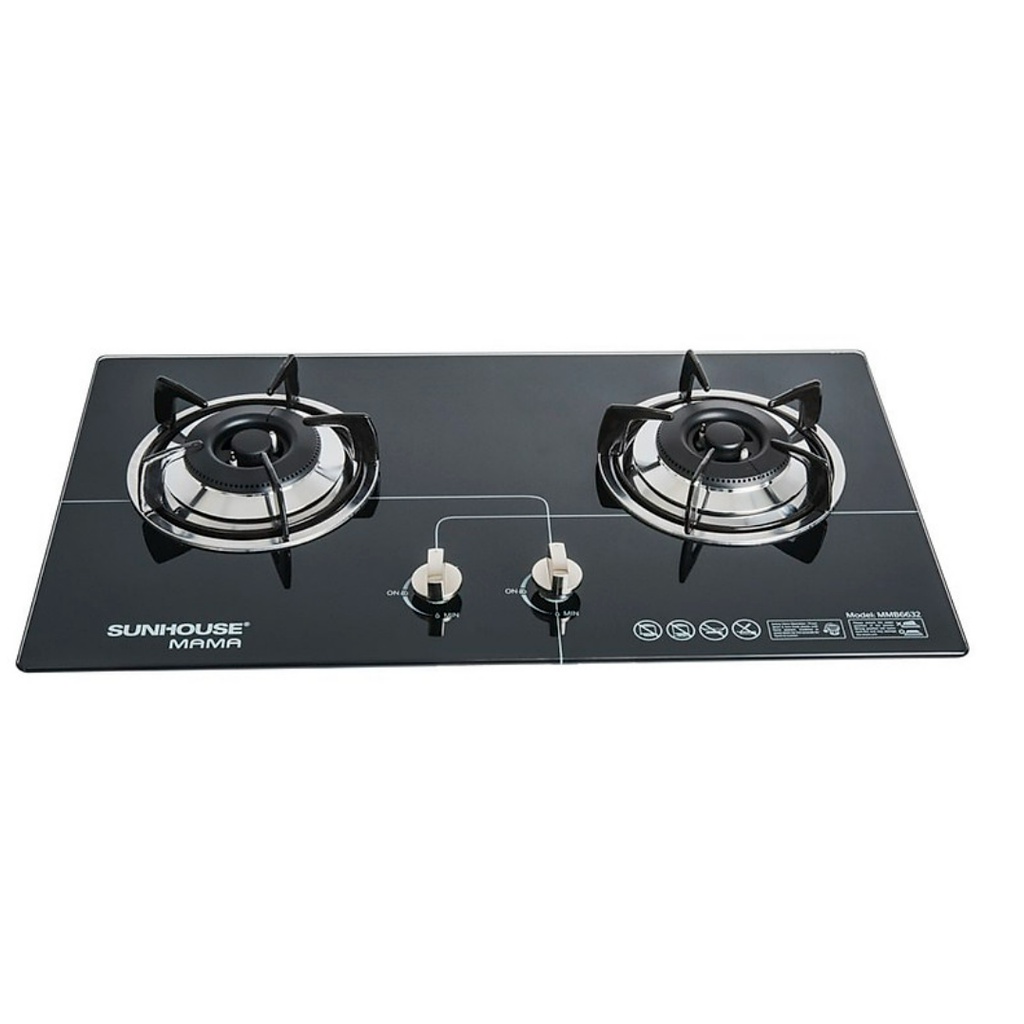 Combo Bếp Gas Âm Kính Sunhouse MaMa MMB6632 Kèm Van Dây - Hàng Chính Hãng Sunhouse