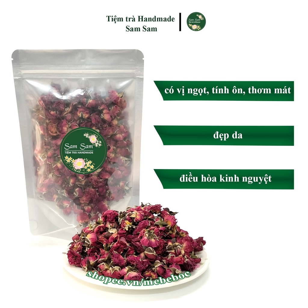 Trà hoa hồng bông nở tây tạng 200g giúp đẹp da, thải độc, chống lão hóa sấy lạnh của tiệm trà samsam