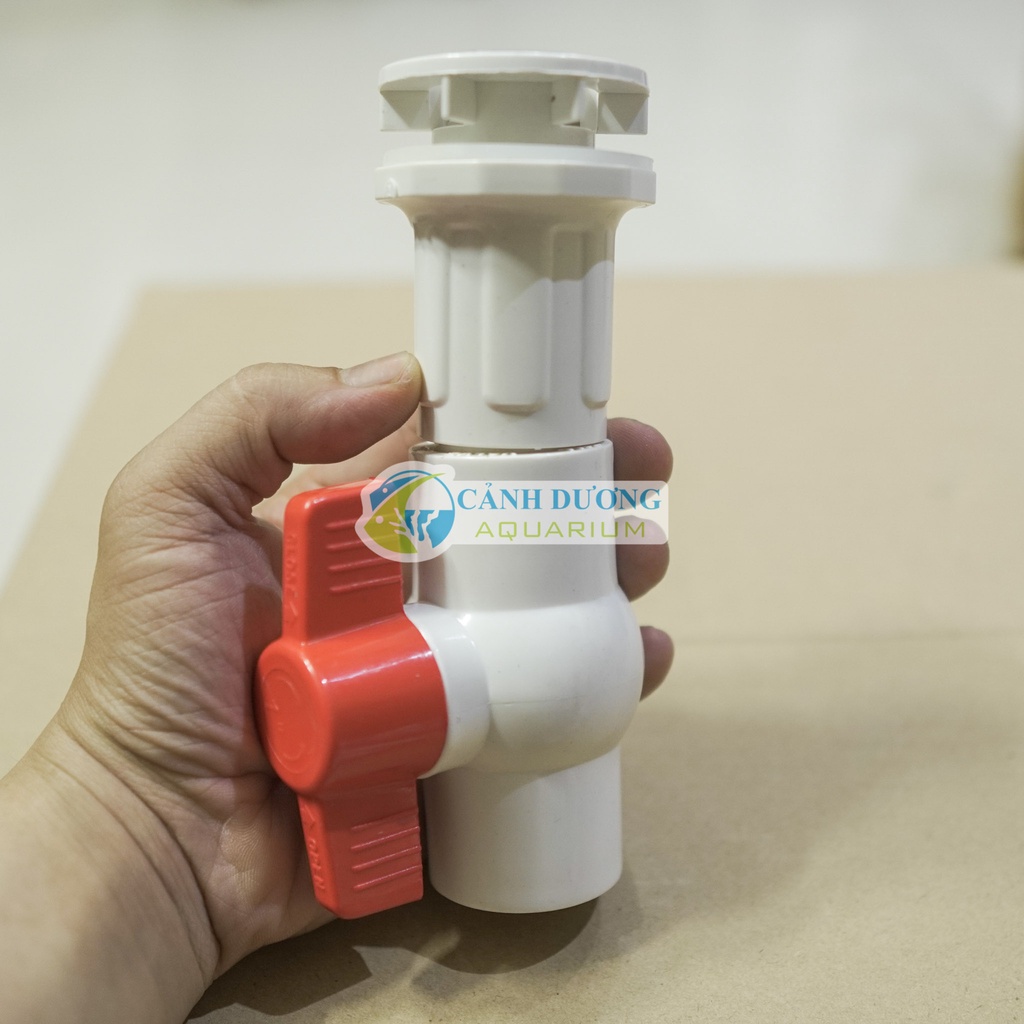 Co xả đáy hồ cá có van khóa, ống xả đáy hồ cá, van xả hồ