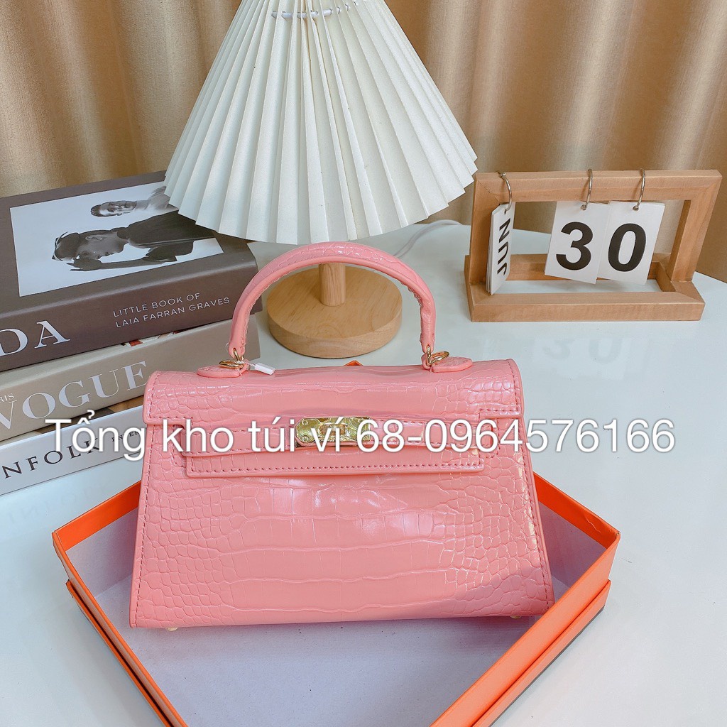 Túi Xách Nữ Cầm Tay Đeo Vai,Đeo Chéo Khóa Chữ H Chất Da Bóng Mềm Sai 18 và 21CM Hàng Đẹp Có Hộp Tặng Kèm khăn