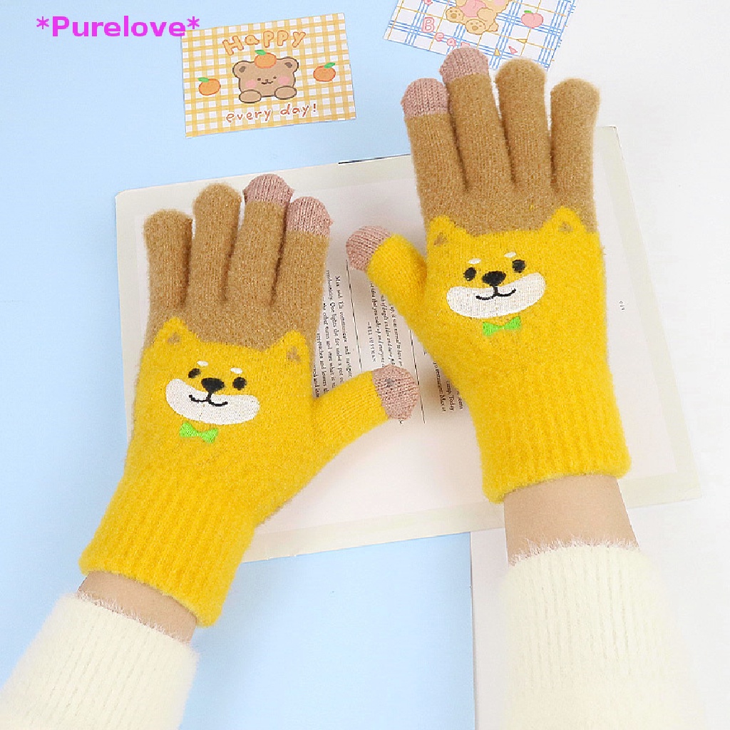 Găng Tay Dệt Kim Giữ Ấm Có Thể Chạm Màn Hình Cảm Ứng Thời Trang Mùa Đông Dành Cho Cún Cưng Mới