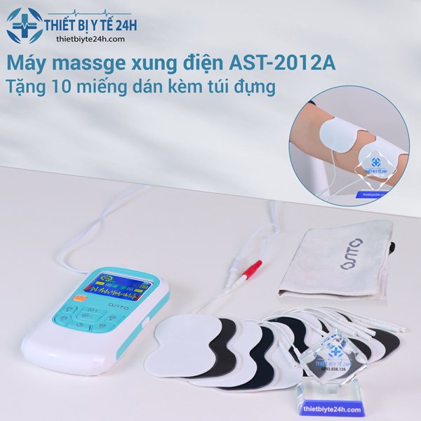 Máy Massage Xung Điện Trị Liệu, Máy Mát Xa Châm Cứu Điện Xung 8 Miếng Dán AST-2012A Cao Cấp