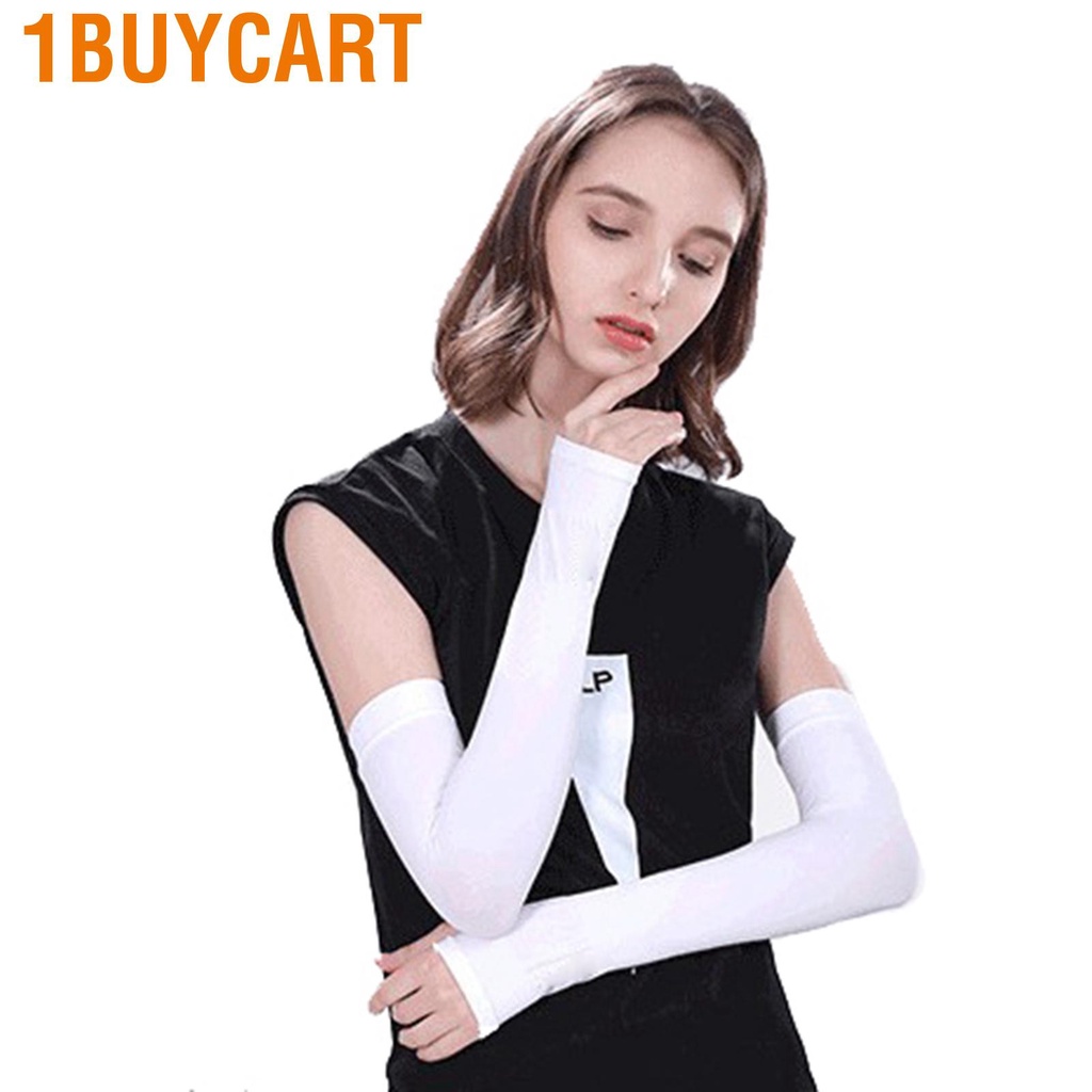 1buycart 3 Pairs Arm Sleeves Summer Outdoor Sun UV Protection Cooling Ice Silk Compression Sleeve for Men Women