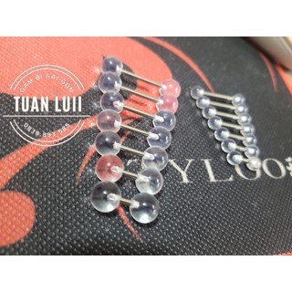 Số lượng 01 khuyên chùy thân inox đầu bi nhựa