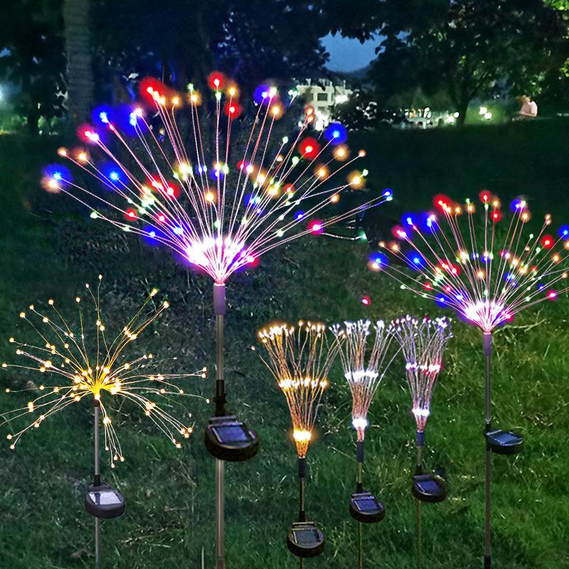Đèn pháo hoa giáng sinh ngoài trời đèn led lễ hội bầu trời đầy sao đèn lồng bãi cỏ cắm đèn giáng sinh dây năng lượng mặt